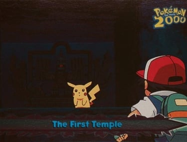 32 The First Temple Topps Pokémon The Movie 2000 rainbow foil