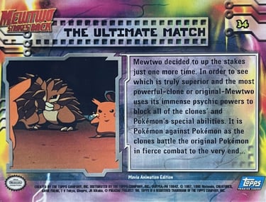34 The Ultimate Match Topps Pokémon The First Movie back
