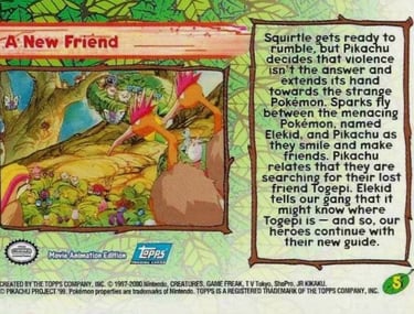5 A New Friend Topps Pokémon The Movie 2000 back