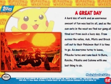 58 A Great Day Topps Pokémon The First Movie back
