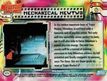 6 Mechanical Mewtwo Topps Pokémon The First Movie back
