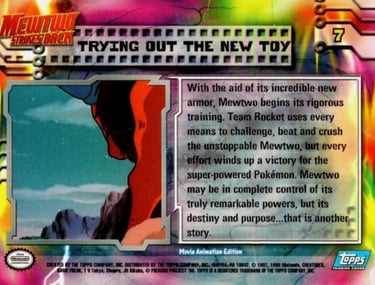 7 Trying Out The New Toy Topps Pokémon The First Movie bcak