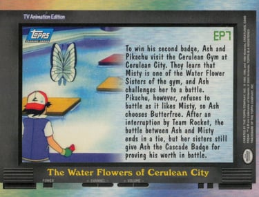 EP7 The Water Flowers of Cerulean City Topps Pokémon series 2 US back