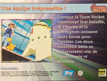 Snaps05 une équipe irrépressible ! topps série 3 Johto