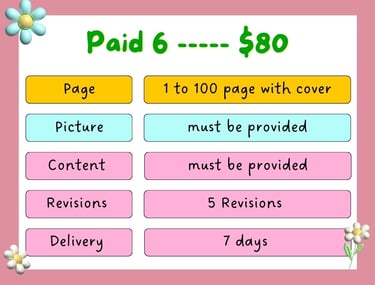 book design chart