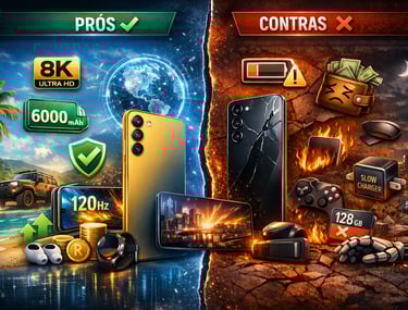 Comparação dos prós e contras de um smartphone com tela 8K, bateria de 6000mAh