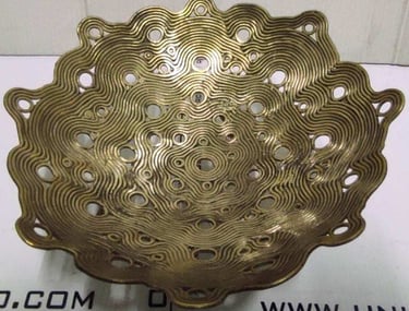 "Handcrafted brass fruit bowl with elegant finish,for global markets"