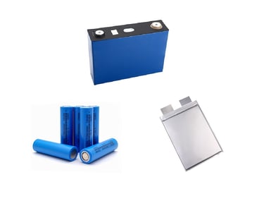 Pouch cell, Cylinder cell, Prismatic cell, EV modules, EES modules