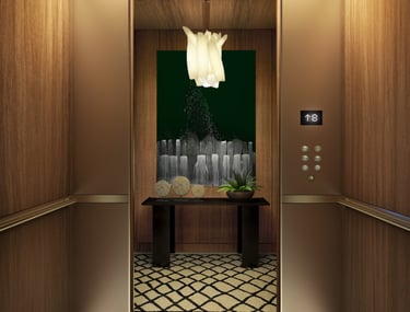 Exclusive private elevator access for commercial office space in Sion near BKC