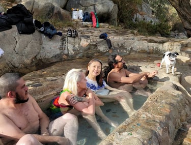 Sharing Isabella Hot Springs with other Christmas Drop Outs