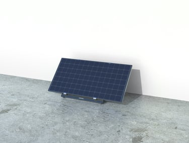 Versatile residential solar mounting system installed on a balcony, compatible with all inverters and panels, featuring adjus