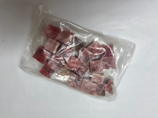 vakuumiertes Produkt, tiefgekühlte Fleischstücke; Pute