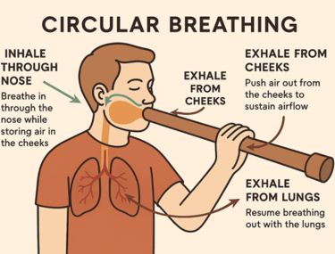 a flyer showing how to curcular breath with images and words. 