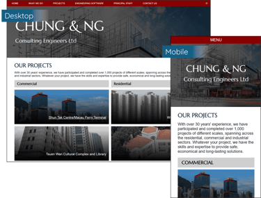 Screenshot of Chung & Ng website in desktop and mobile screens