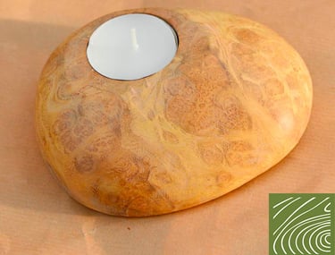 bougeoir en loupe de robinier