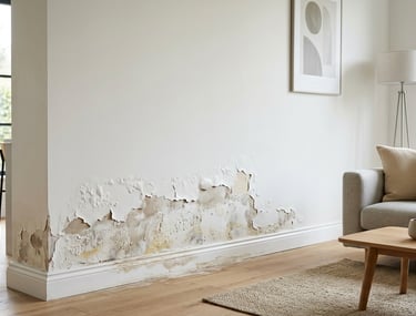 Uso de materiales inadecuados en pared con humedad por capilaridad