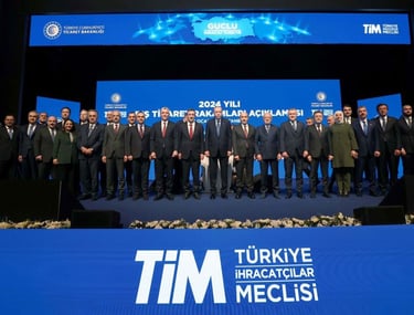 Türkiye İhracatçılar Meclisi için hazırlanan kurumsal etkinlik sahne ve açılış videosu tasarımı