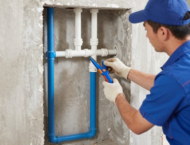 a man riding a skateboard down a street next to tall buildings