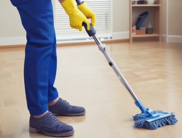 A skilled technician fixing electrical wiring inside a cozy living room.