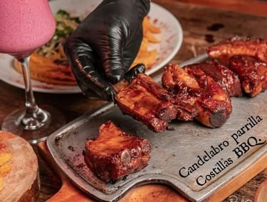 deliciosa carne en candelabro parrilla