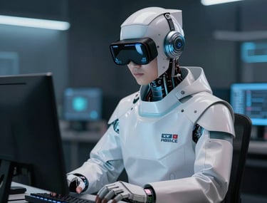 Interactive AI agent on a website helping a user with chat responses.