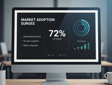 Slide example demonstrating clean visual hierarchy with a strong headline and organized structure