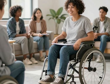 A nurse preparing a vaccine in a clean, welcoming clinic setting.