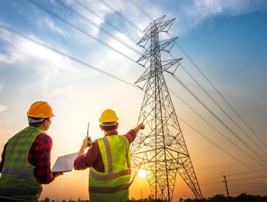 Elektrik şebekesi ve güneş enerjisi mühendisleri.