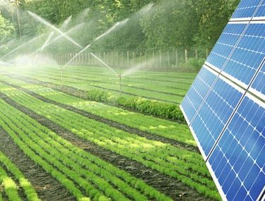 Tarımsal sulama için güneş paneli sistemi.