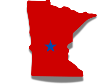 Minnesota with a star in the middle
