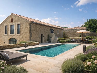 Traditional stone barn restored using conservation techniques