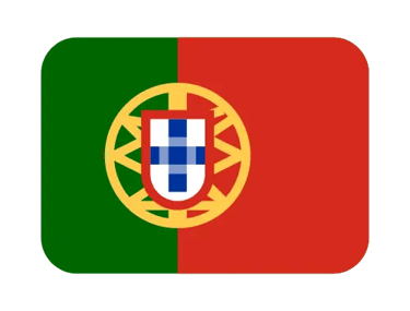 National flag of Portugal icon featuring green and red vertical bands with the Portuguese coat of arms.
