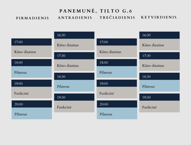 Grupinės treniruotės Panemunėje, Tilto g.6
