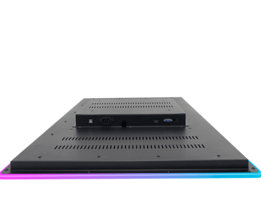 Legacy slot machine replacement monitor interface showing crucial VGA port, DVI, and HDMI for IGT/Bally retrofits.