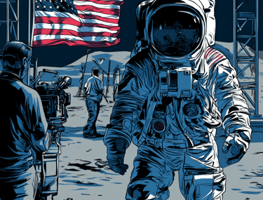 Hombre en la Luna en el set de grabacion, stanley kubrick, fake moonlanding, wallpaper