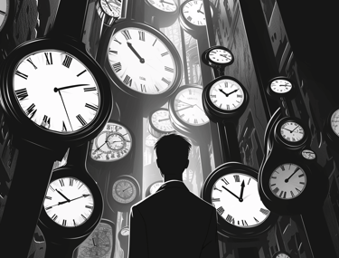 Hombre en el tiempo Relojes Blanco y Negro