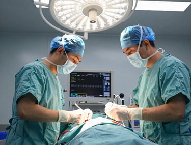 A nurse preparing a vaccine in a clean, welcoming clinic setting.