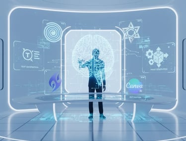 Indian students learning Generative AI tools like ChatGPT and Canva AI  at Hartron ballabhgarh