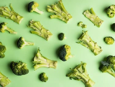 Broccoli dissected and displayed