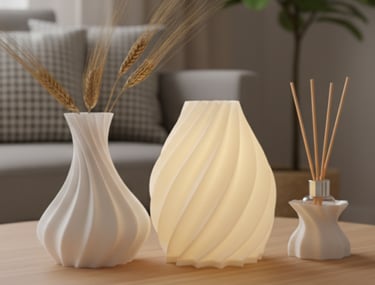 Lámpara 3D velador nórdico minimalista blanco - Palermo3D