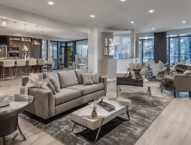 outdoor lamps turned on