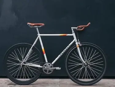 white bike with black background