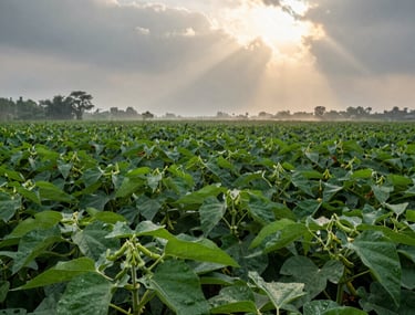 Close-up of fresh, vibrant crop seeds spilling from a rustic burlap sack.
