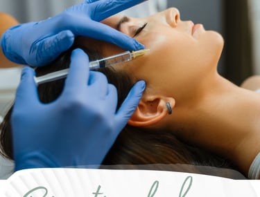 Professional facial biostimulator injection treatment for skin rejuvenation and volume.