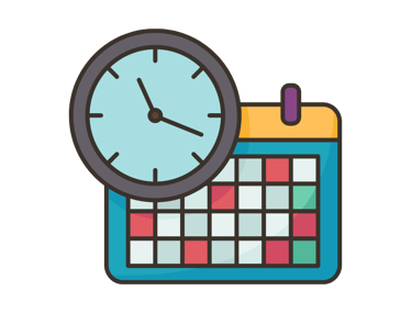clock on top of calendar