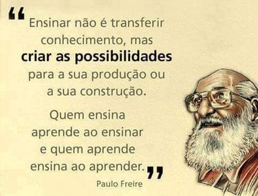 imagem de uma frase motivacional do autor Paulo freire