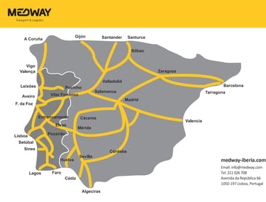 Mapa rede mercadorias Medway