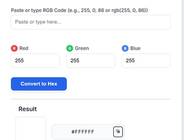 Color Converter RGB to HEX