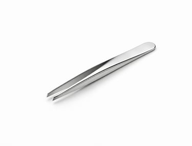Angled tweezers for easy and accurate eyebrow shaping