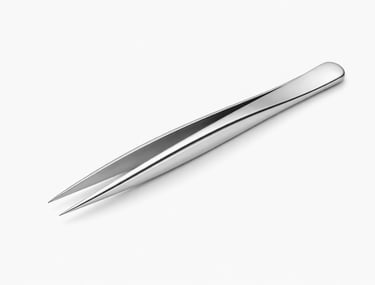 Pointed tip tweezers for ingrown hair and precision grooming